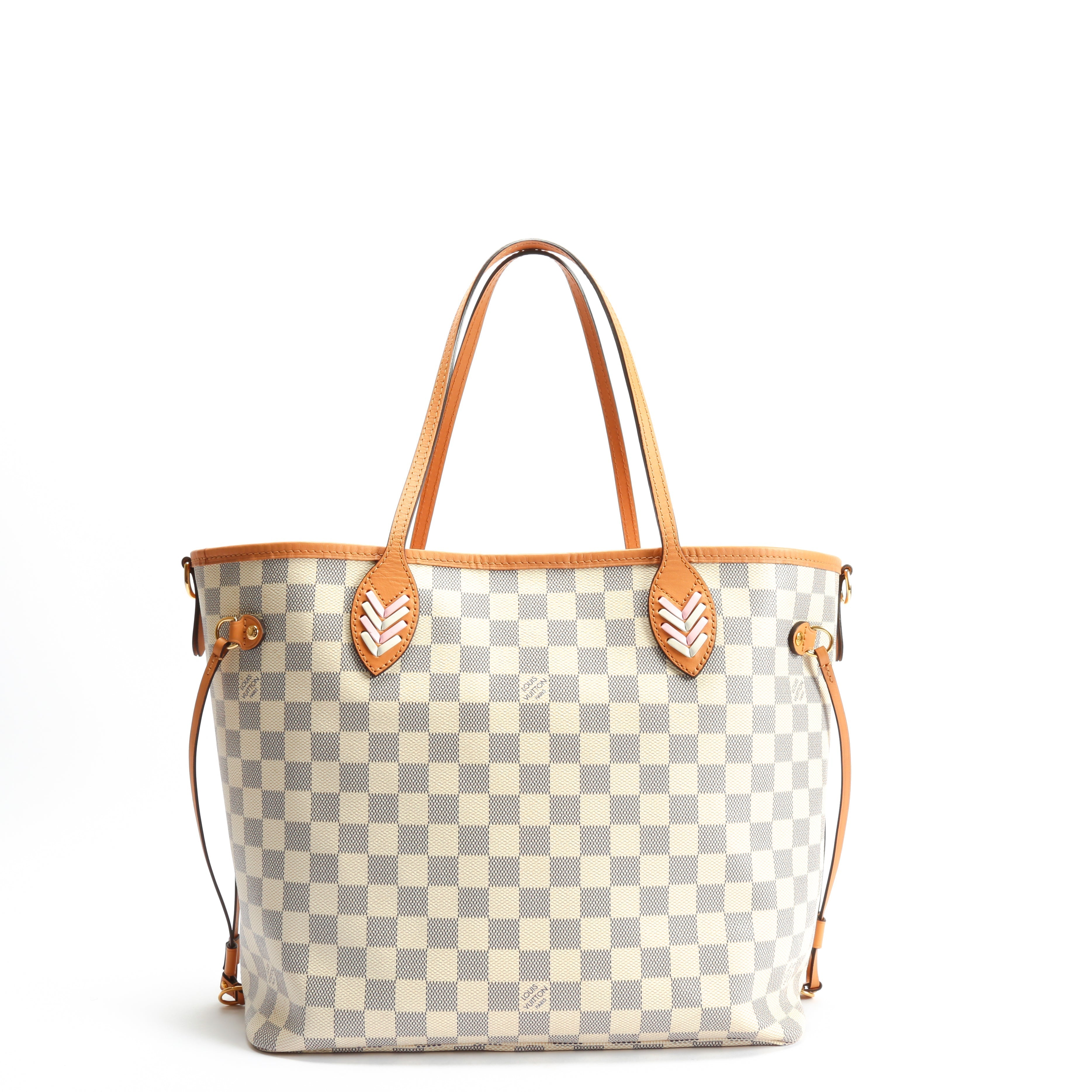 LOUIS VUITTON Neverfull MM Damier Azur Braided w/Pouch