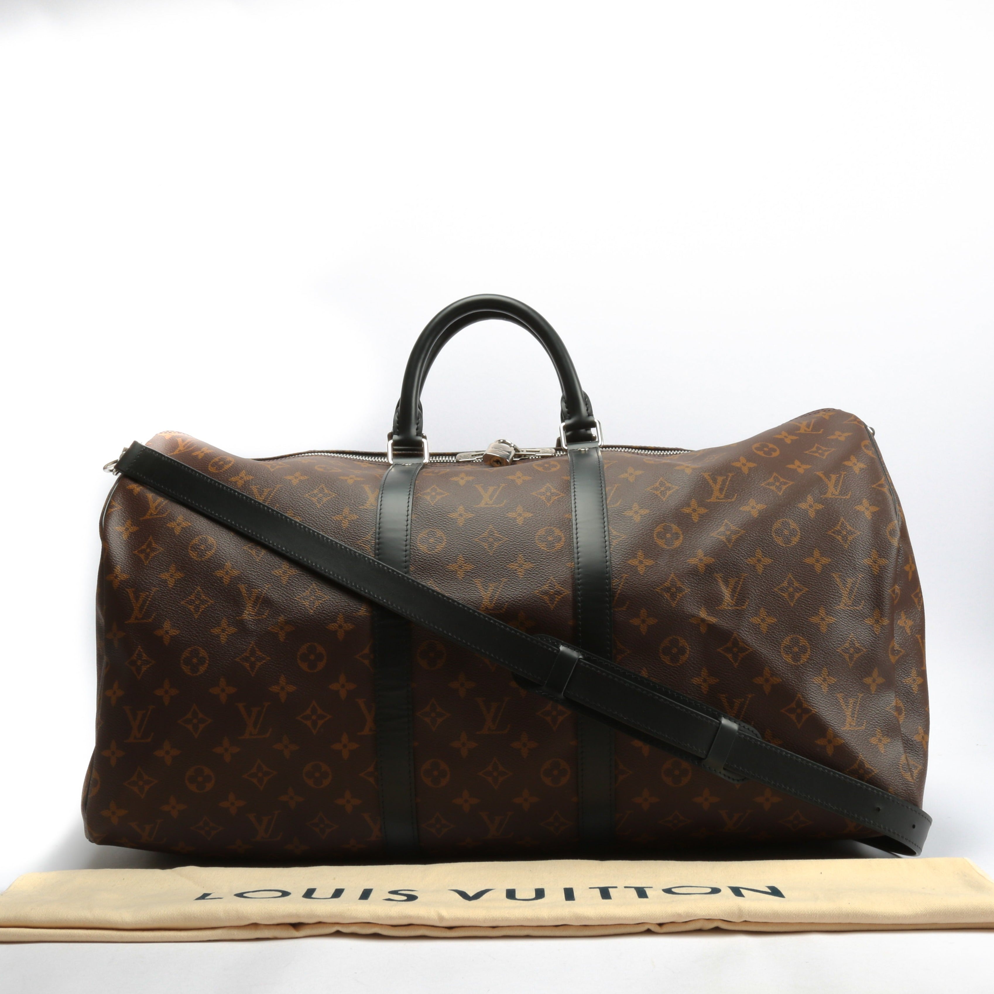 LOUIS VUITTON Keepall BandouliÃƒÆ’Ã‚Â¨re 55 Monogram Macassar