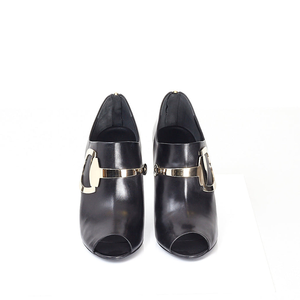 Black Rooney Peep Toe Half Boot