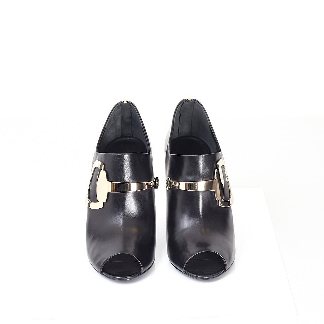 Black Rooney Peep Toe Half Boot