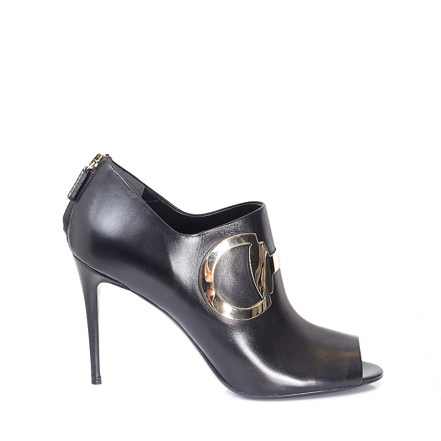 Black Rooney Peep Toe Half Boot