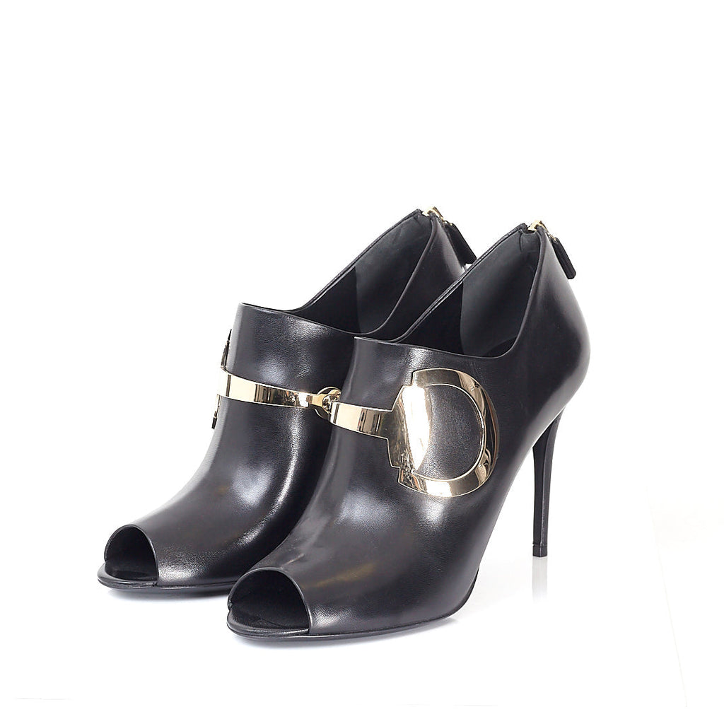 Black Rooney Peep Toe Half Boot