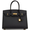 Hermes Birkin Sellier 30 Black Epsom Gold Hardware