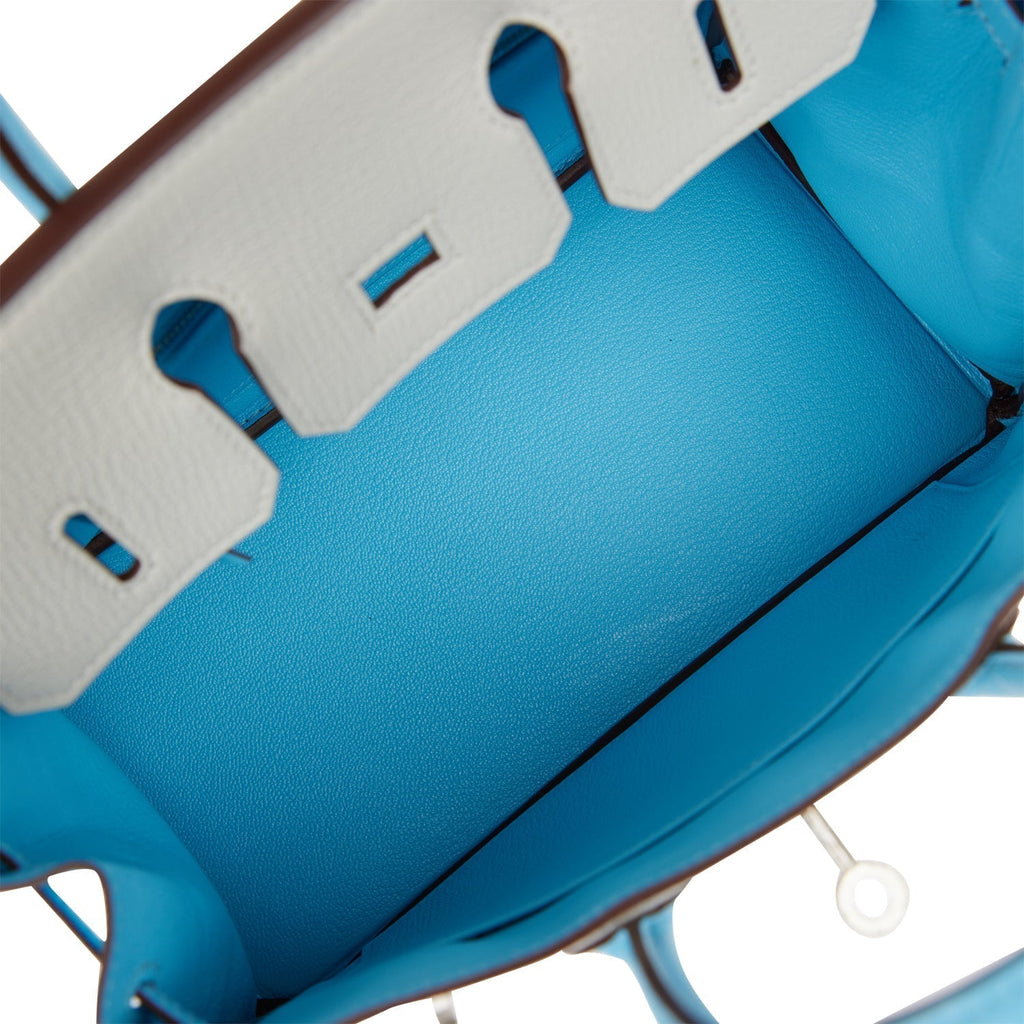 Hermes Special Order (HSS) Birkin 25 Gris Perle and Bleu du Nord ChÃƒÆ’Ã‚Â¨vre Brushed Palladium Hardware