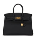 Hermes Birkin 35 Black Togo Gold Hardware