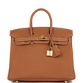 Hermes Birkin 25 Gold Togo Gold Hardware
