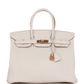 Hermes Birkin 35 Craie Togo Rose Gold Hardware