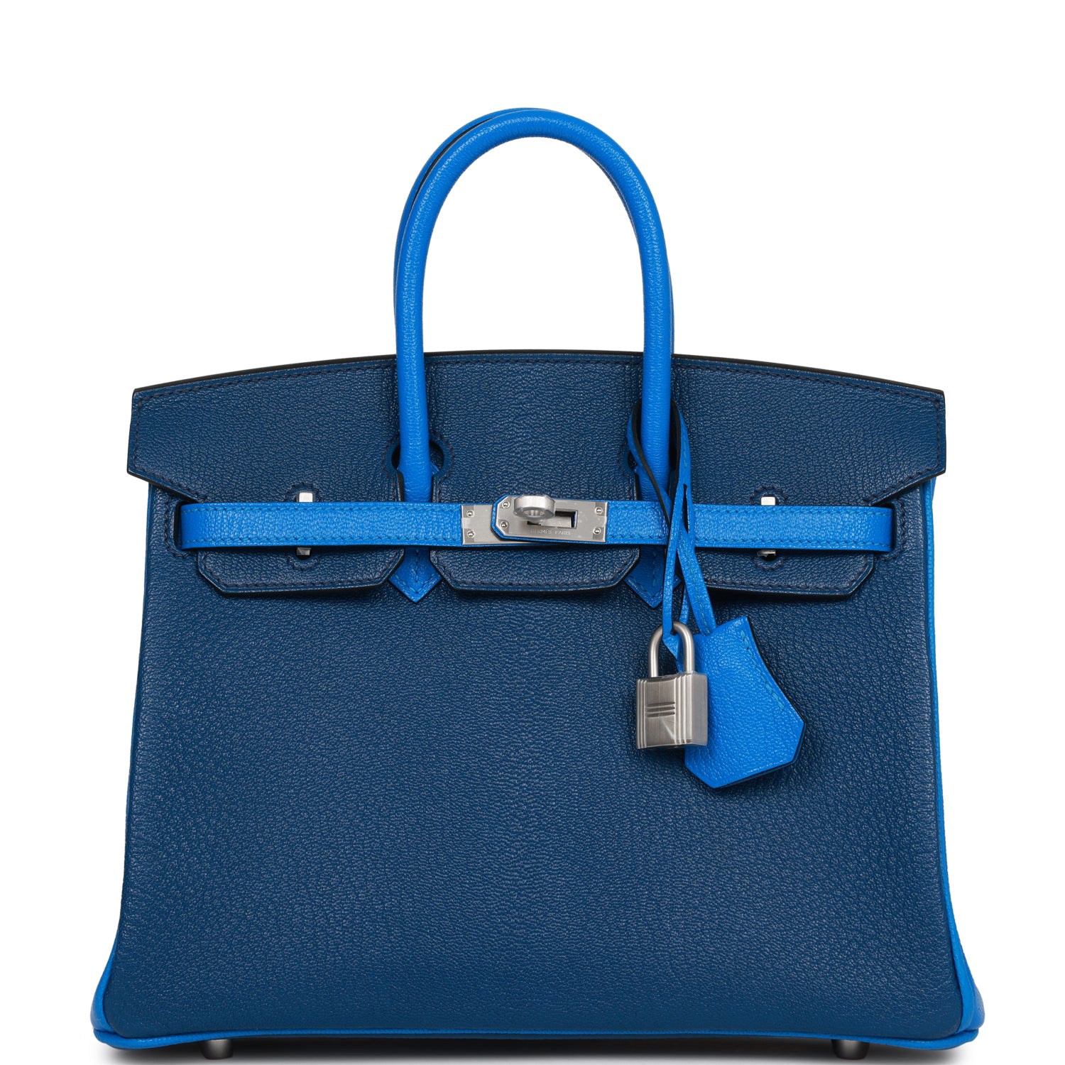 Hermes Special Order (HSS) Birkin 25 Bleu Hydra and Bleu Saphir ChÃƒÆ’Ã‚Â¨vre Brushed Palladium Hardware