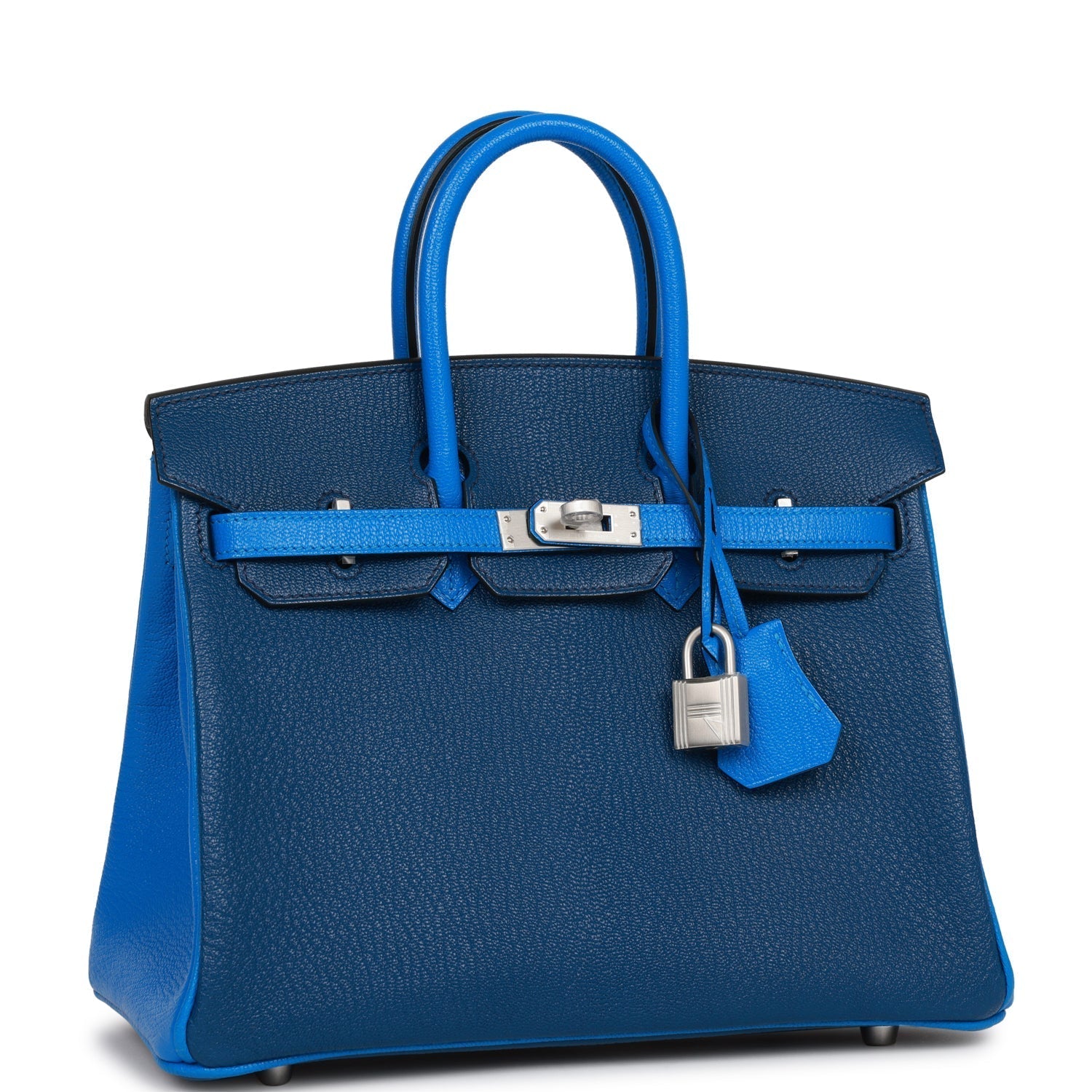 Hermes Special Order (HSS) Birkin 25 Bleu Hydra and Bleu Saphir ChÃƒÆ’Ã‚Â¨vre Brushed Palladium Hardware