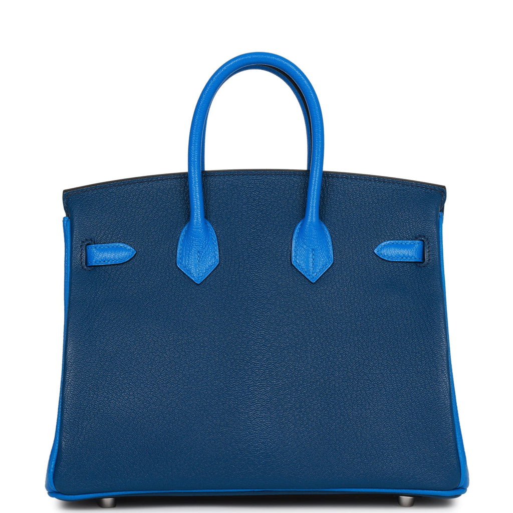 Hermes Special Order (HSS) Birkin 25 Bleu Hydra and Bleu Saphir ChÃƒÆ’Ã‚Â¨vre Brushed Palladium Hardware