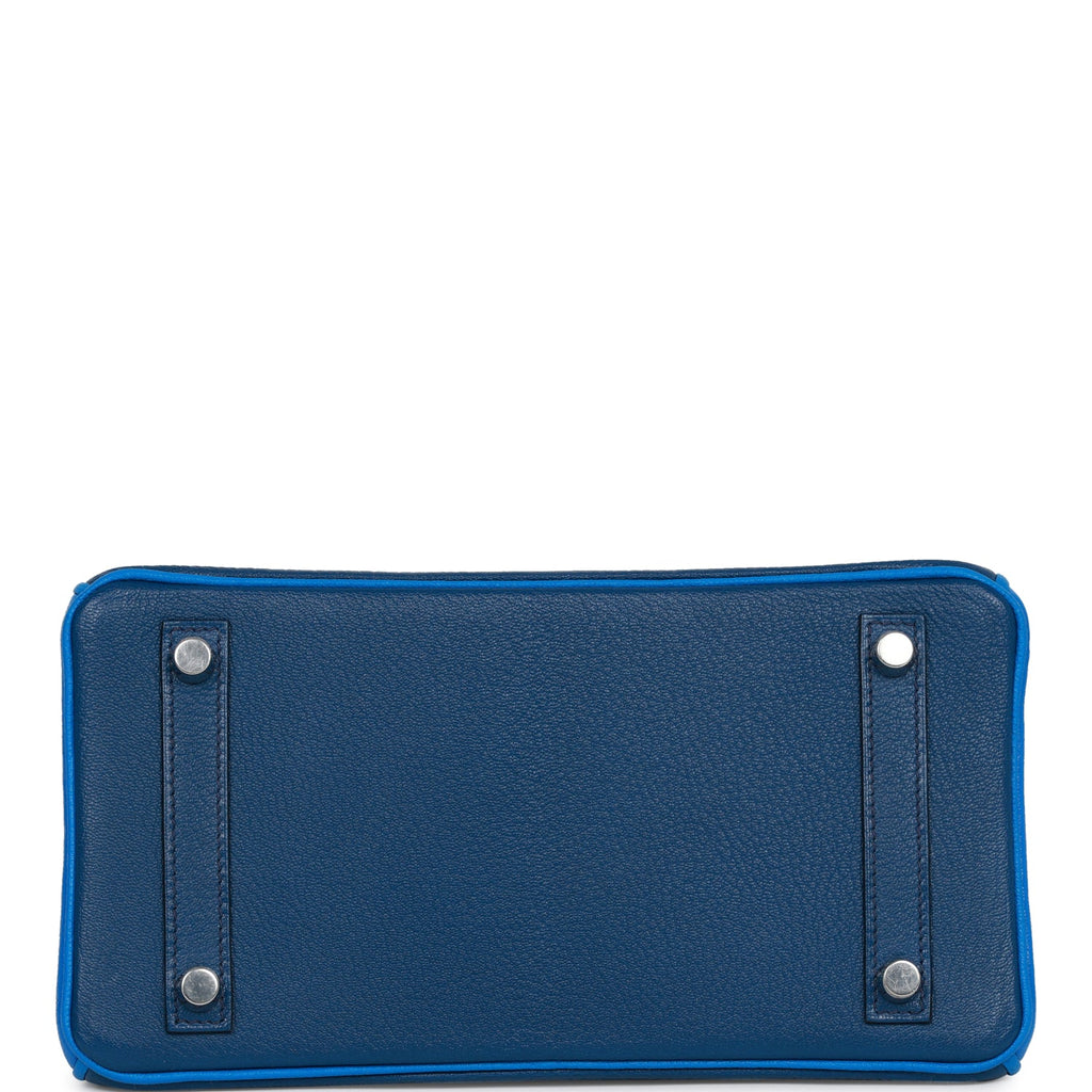 Hermes Special Order (HSS) Birkin 25 Bleu Hydra and Bleu Saphir ChÃƒÆ’Ã‚Â¨vre Brushed Palladium Hardware
