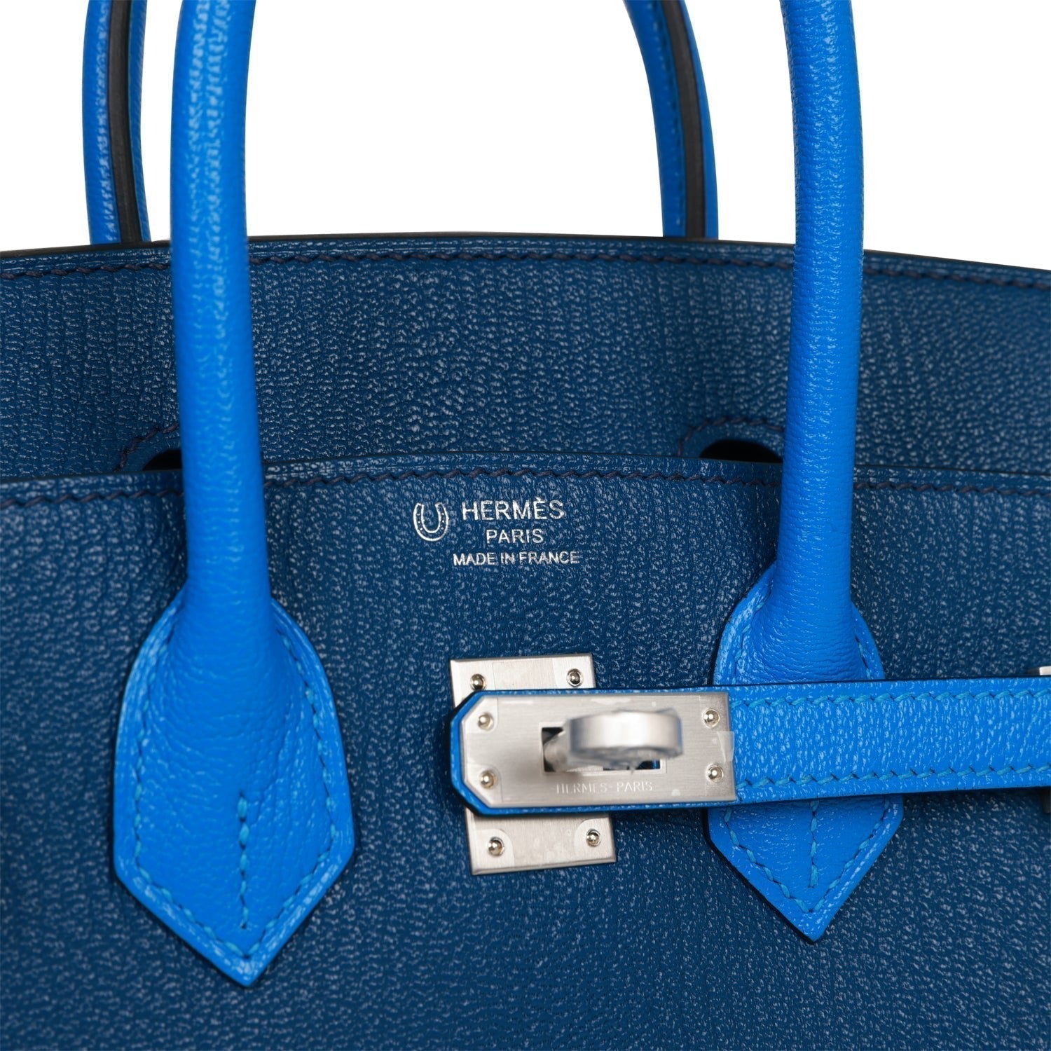 Hermes Special Order (HSS) Birkin 25 Bleu Hydra and Bleu Saphir ChÃƒÆ’Ã‚Â¨vre Brushed Palladium Hardware