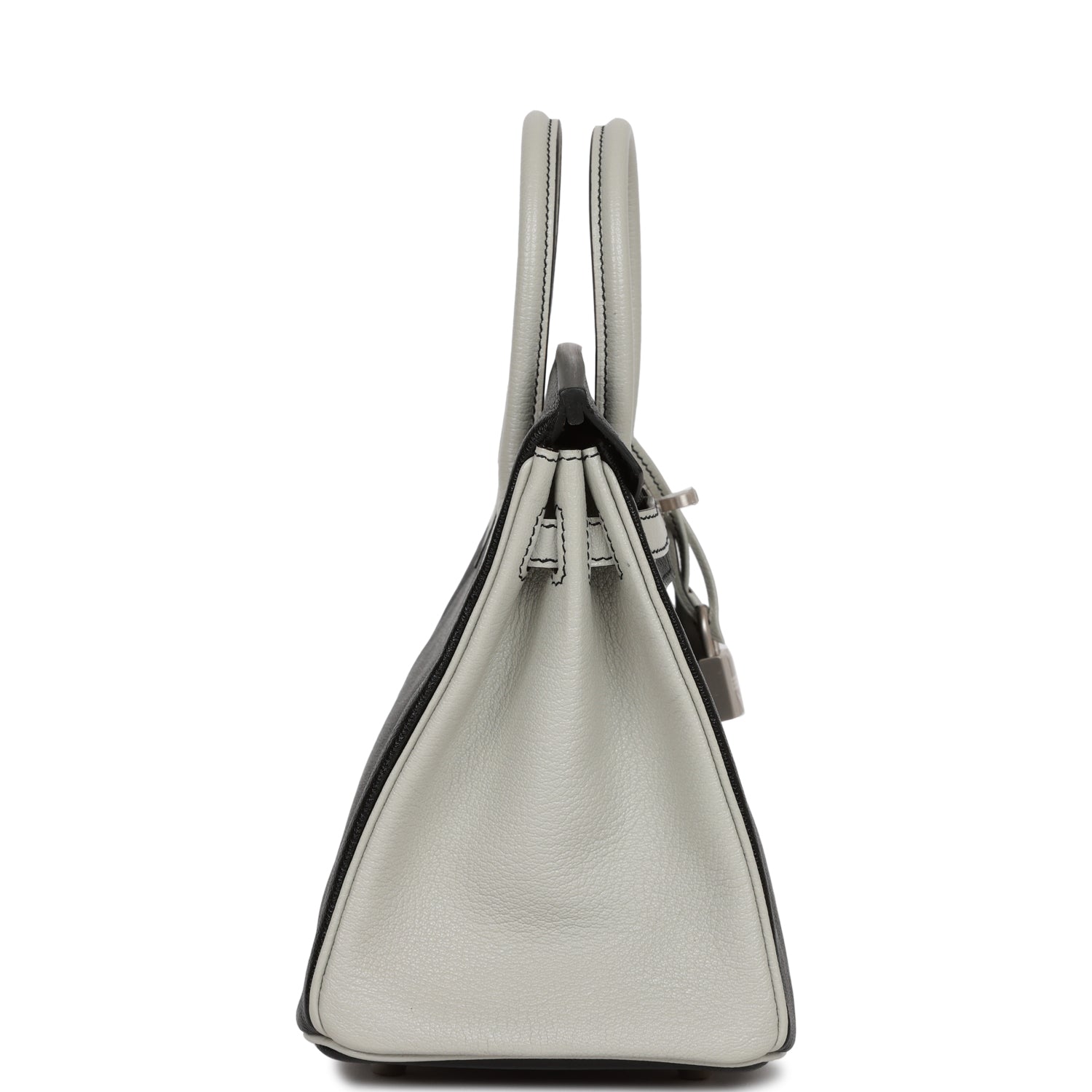 Hermes Special Order (HSS) Birkin 25 Black and Gris Perle ChÃƒÆ’Ã‚Â¨vre Brushed Palladium Hardware