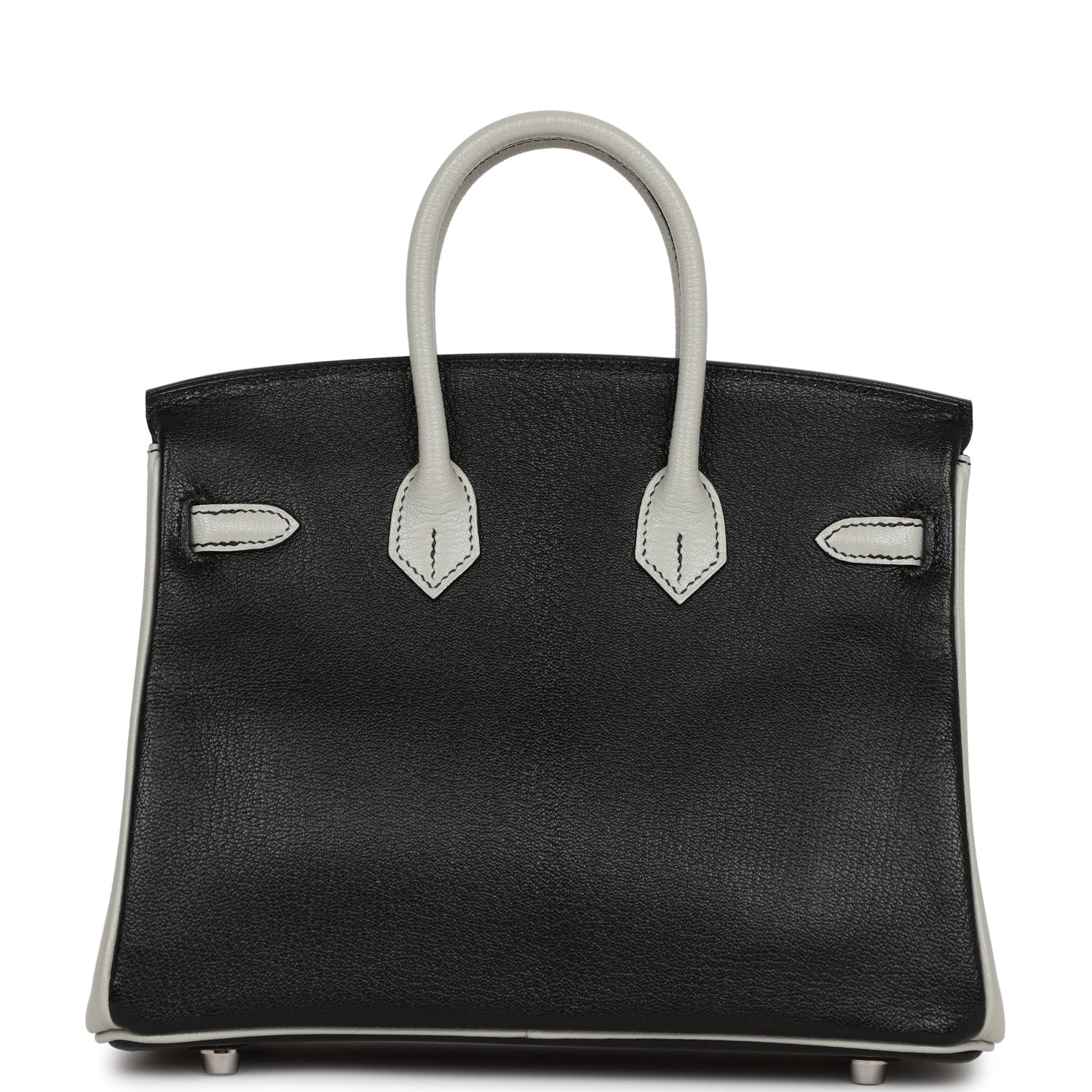 Hermes Special Order (HSS) Birkin 25 Black and Gris Perle ChÃƒÆ’Ã‚Â¨vre Brushed Palladium Hardware