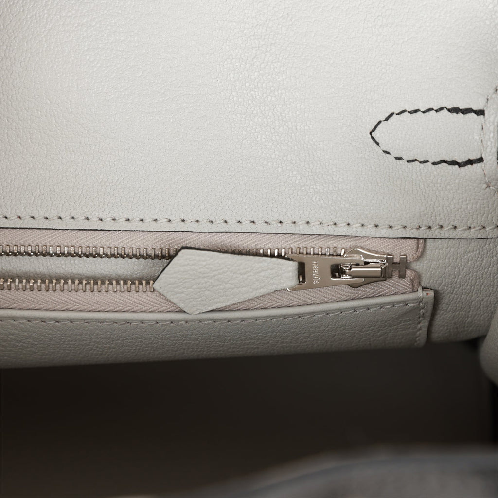 Hermes Special Order (HSS) Birkin 25 Black and Gris Perle ChÃƒÆ’Ã‚Â¨vre Brushed Palladium Hardware