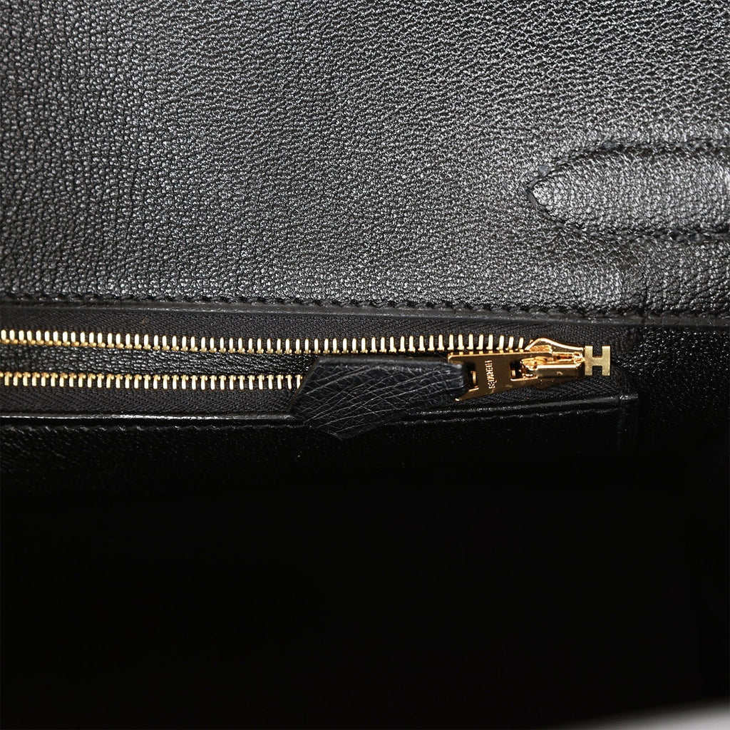 Hermes Birkin 30 Black Ostrich Rose Gold Hardware