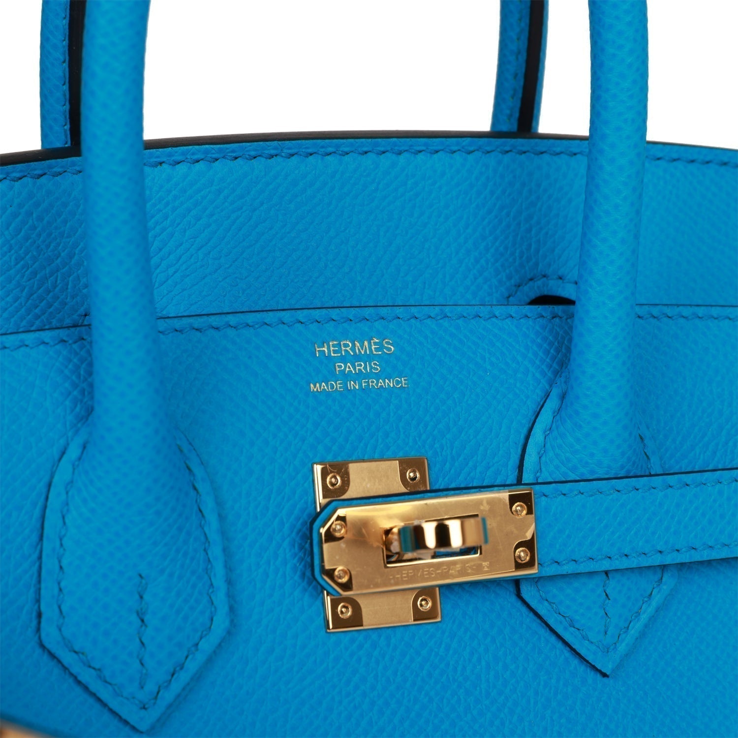 Hermes Birkin Sellier 25 Bleu Frida Epsom Gold Hardware
