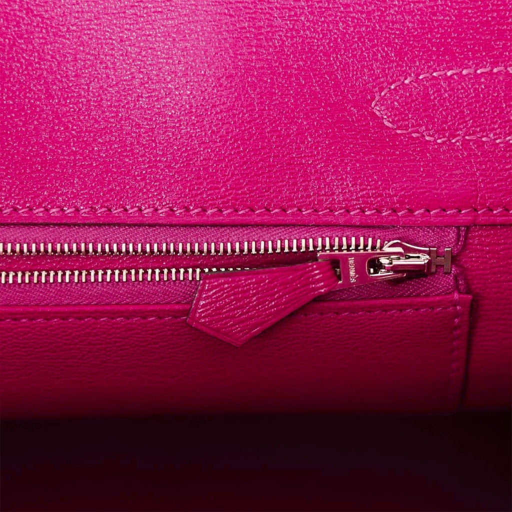 Hermes Birkin 30 Rose Pourpre Shiny Niloticus Crocodile Palladium Hardware