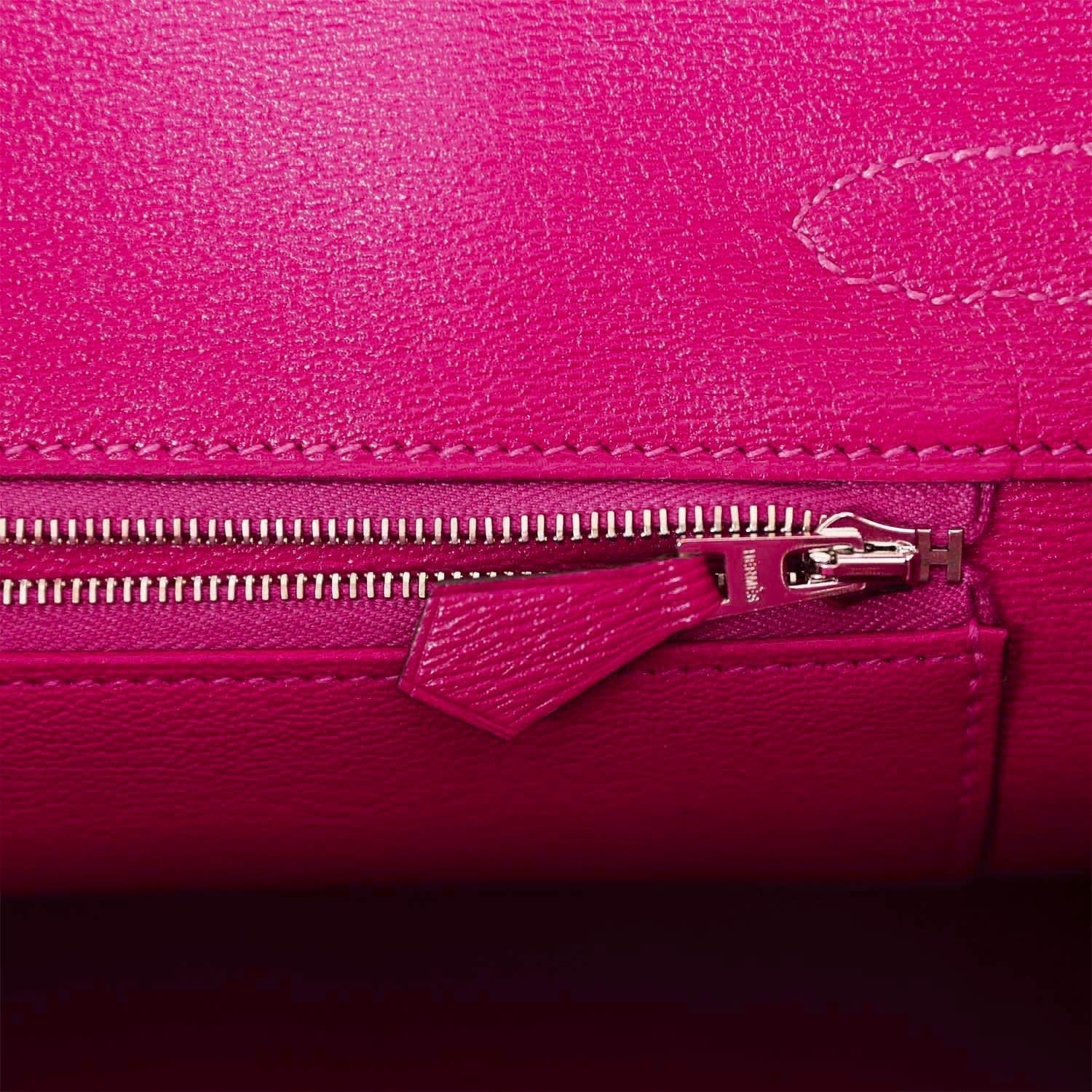 Hermes Birkin 30 Rose Pourpre Shiny Niloticus Crocodile Palladium Hardware