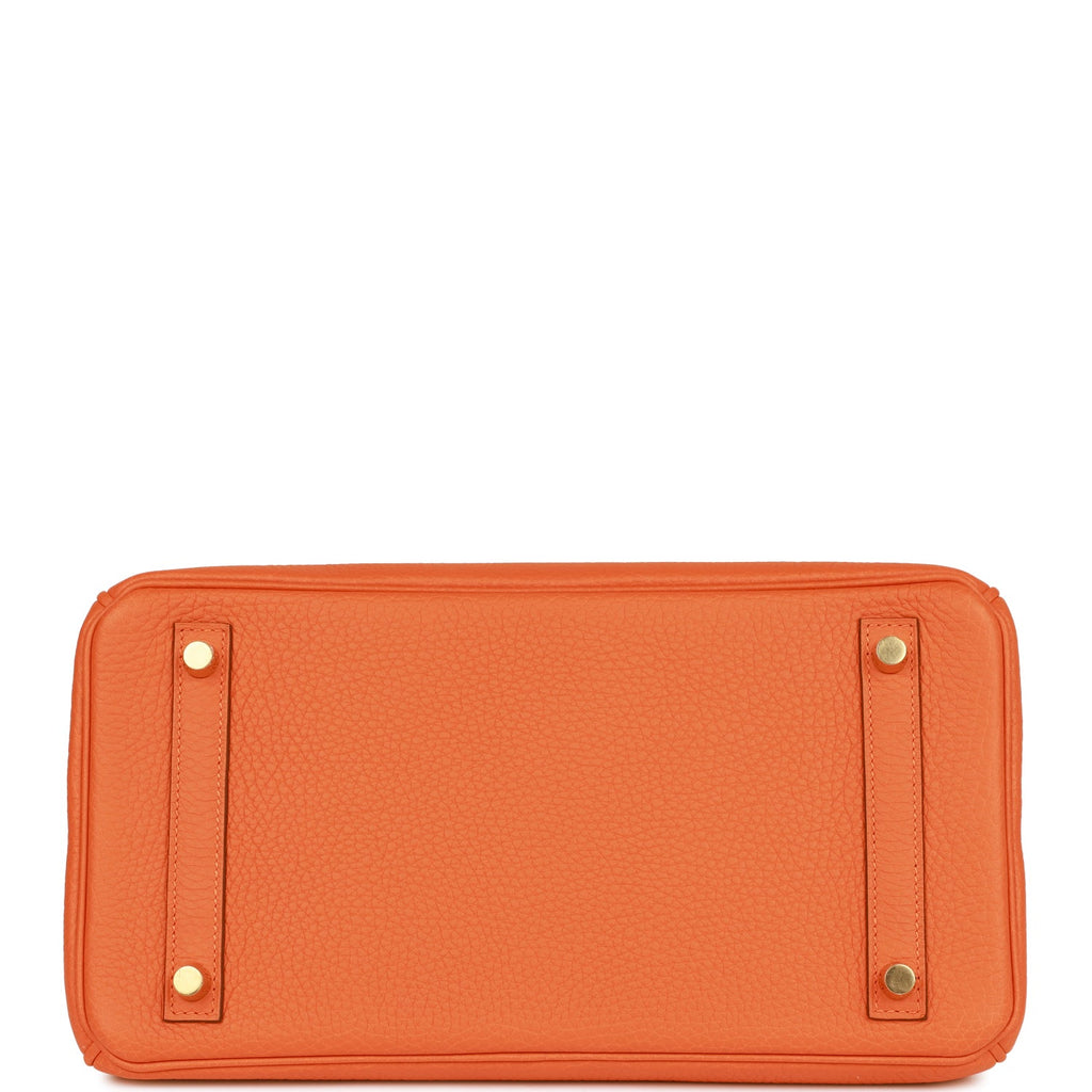 Hermes Birkin 30 Orange Clemence Gold Hardware