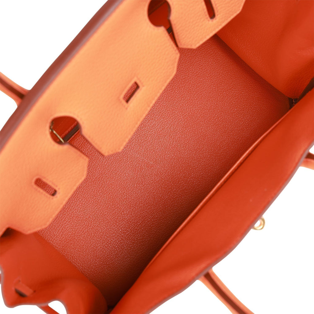 Hermes Birkin 30 Orange Clemence Gold Hardware