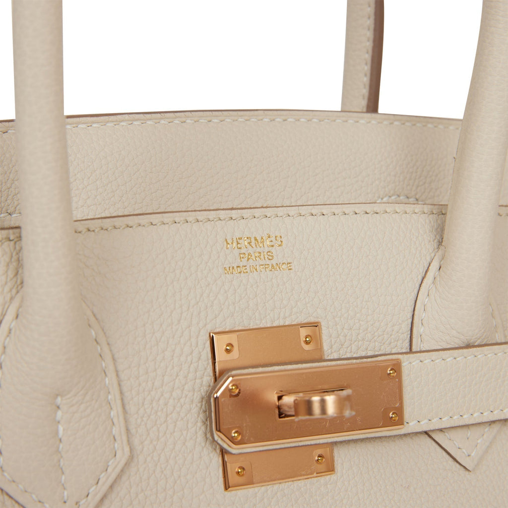 Hermes Birkin 30 Craie Togo Rose Gold Hardware