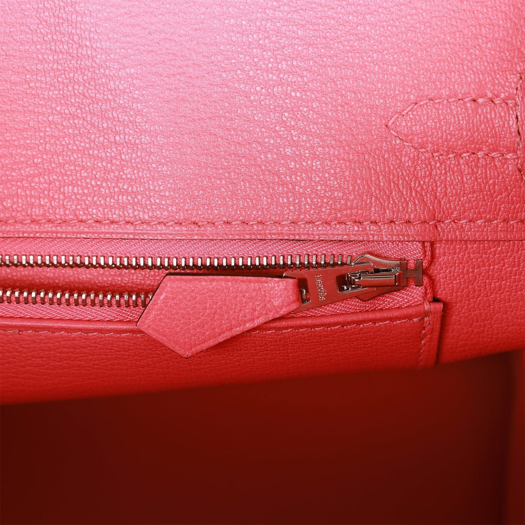 Hermes Special Order (HSS) Birkin 25 Black and Rose Azalee ChÃƒÆ’Ã‚Â¨vre Brushed Palladium Hardware