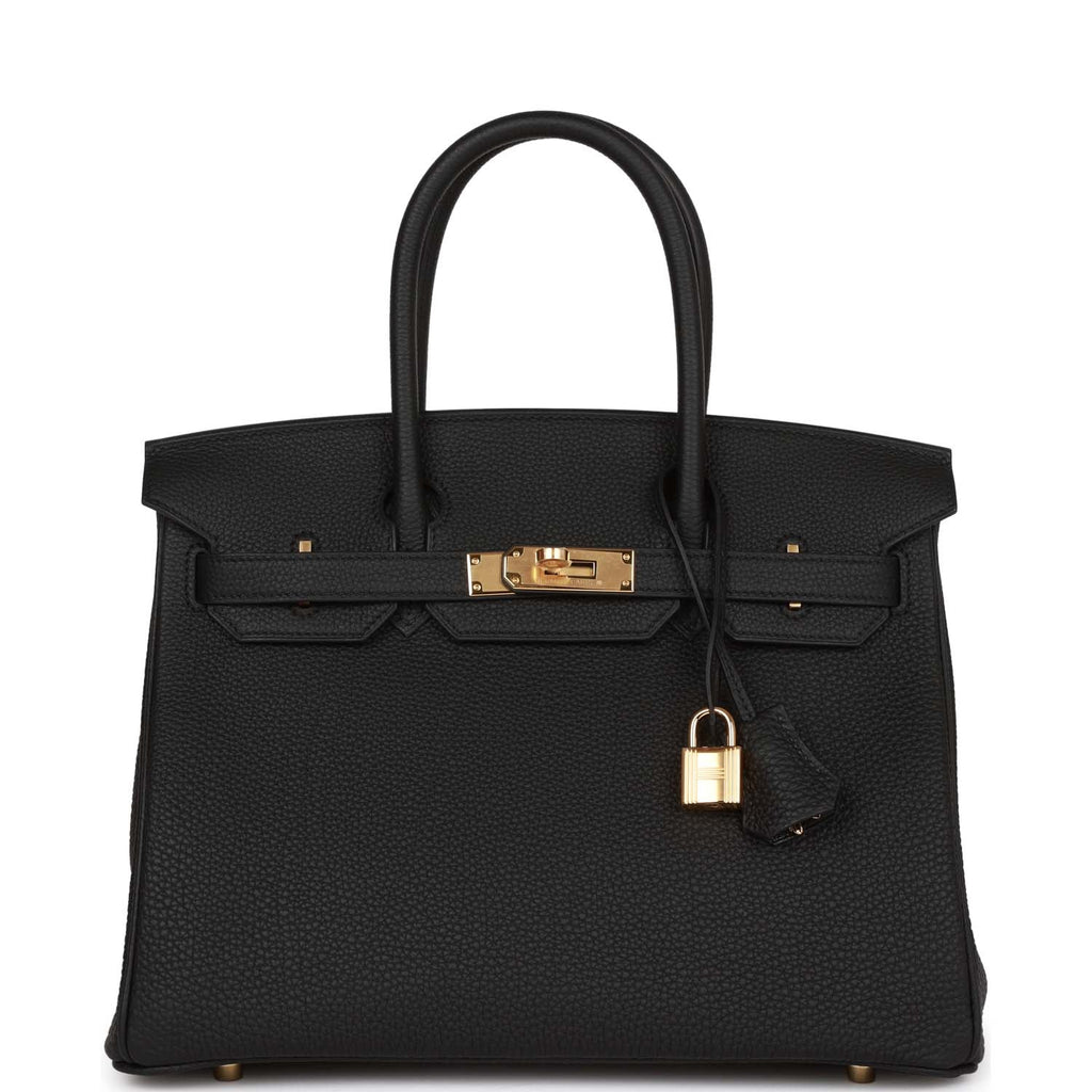 HermÃƒÆ’Ã‚Â¨s Birkin 30 Black Togo Gold Hardware