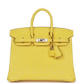 Hermes Birkin 25 Jaune Citron Ostrich Palladium Hardware