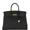 Hermes Birkin 35 Black Togo Gold Hardware
