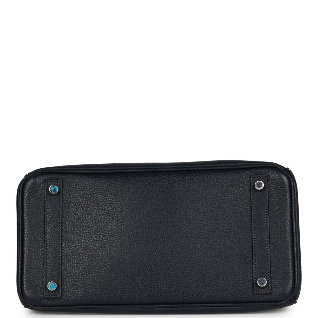 Hermes Birkin 30 Bleu Indigo Vache Liegee Palladium Hardware