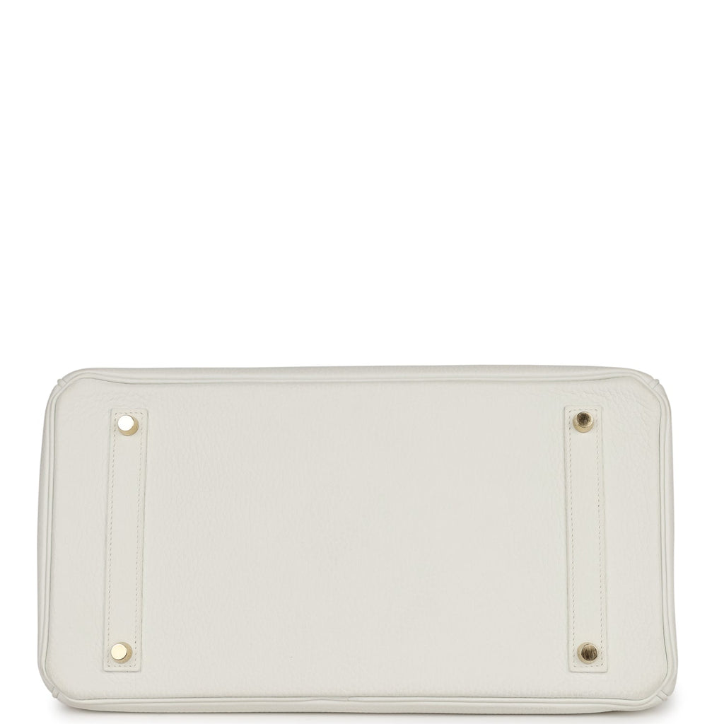 Hermes Birkin 35 White Clemence Gold Hardware