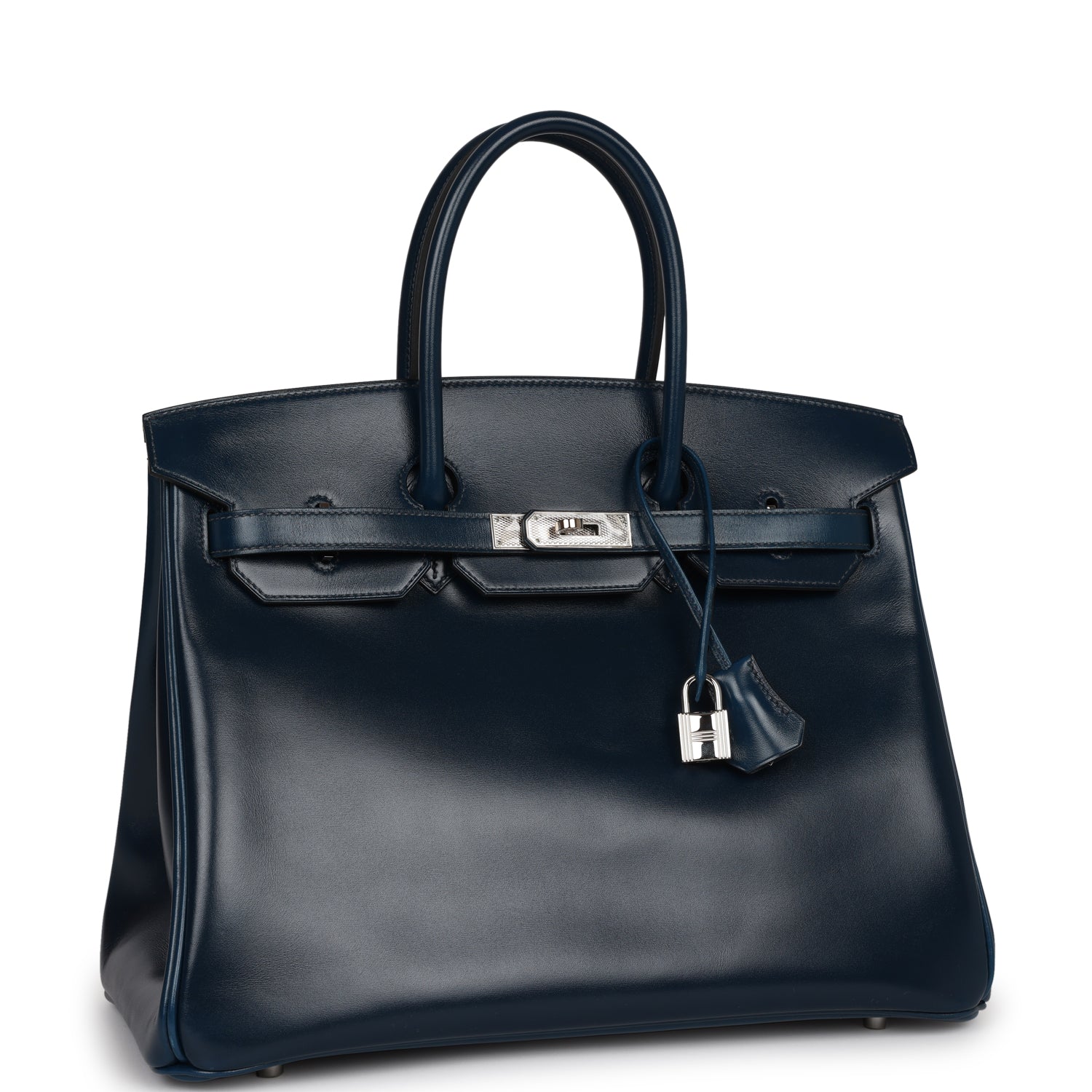 Hermes Birkin 35 Bleu De Prusse Box Calf GuillochÃƒÆ’Ã‚Â© Palladium Hardware