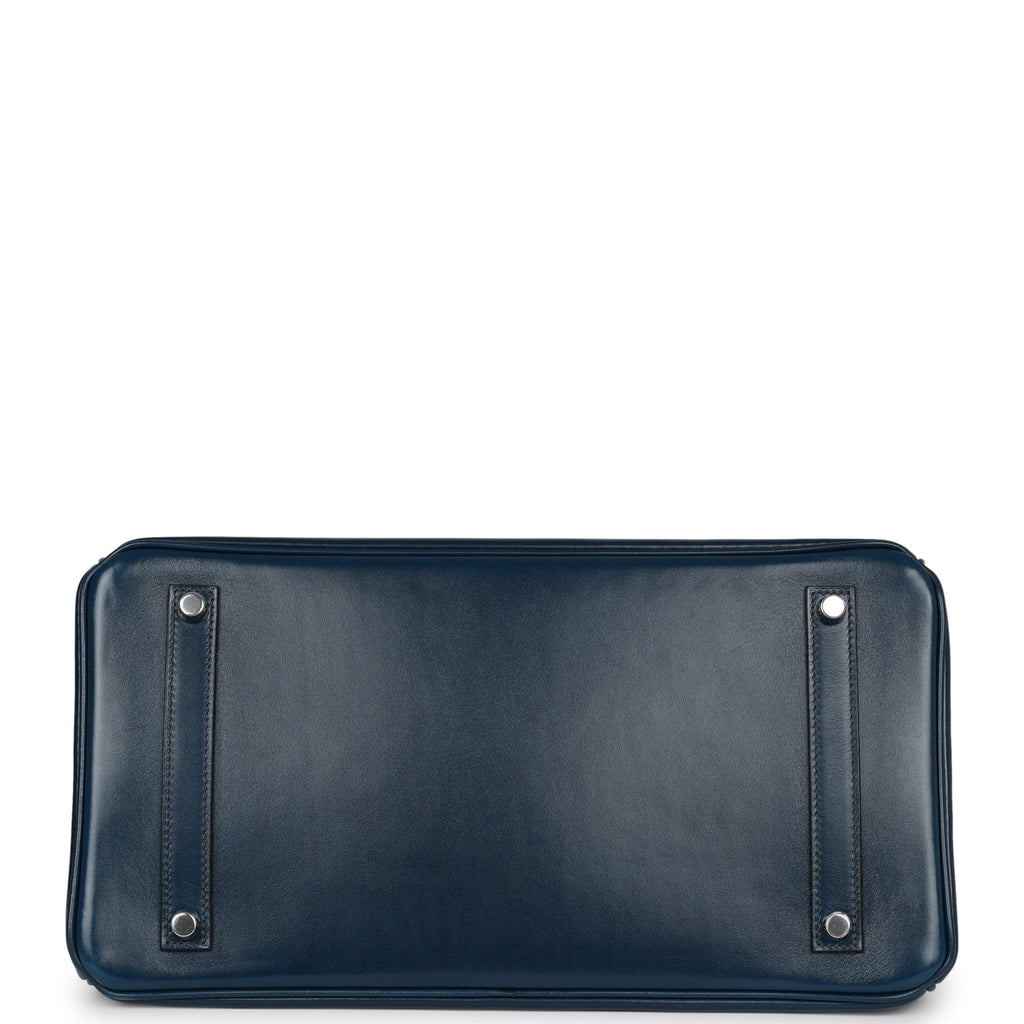 Hermes Birkin 35 Bleu De Prusse Box Calf GuillochÃƒÆ’Ã‚Â© Palladium Hardware
