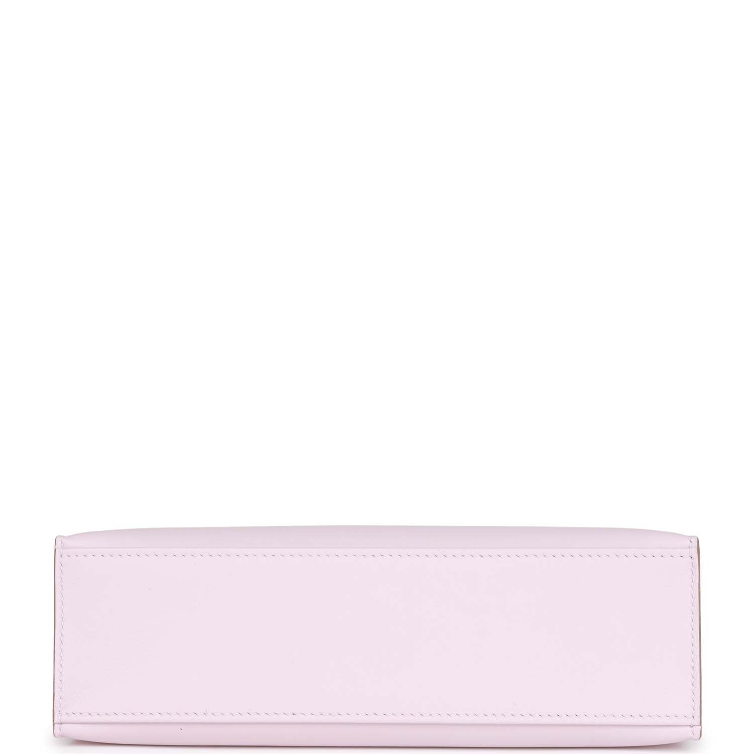 Hermes Kelly Pochette Mauve Pale Swift Palladium Hardware