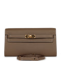 Hermes Kelly Wallet To Go Etoupe Epsom Gold Hardware