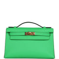 Hermes Kelly Pochette Vert Comics Swift Gold Hardware