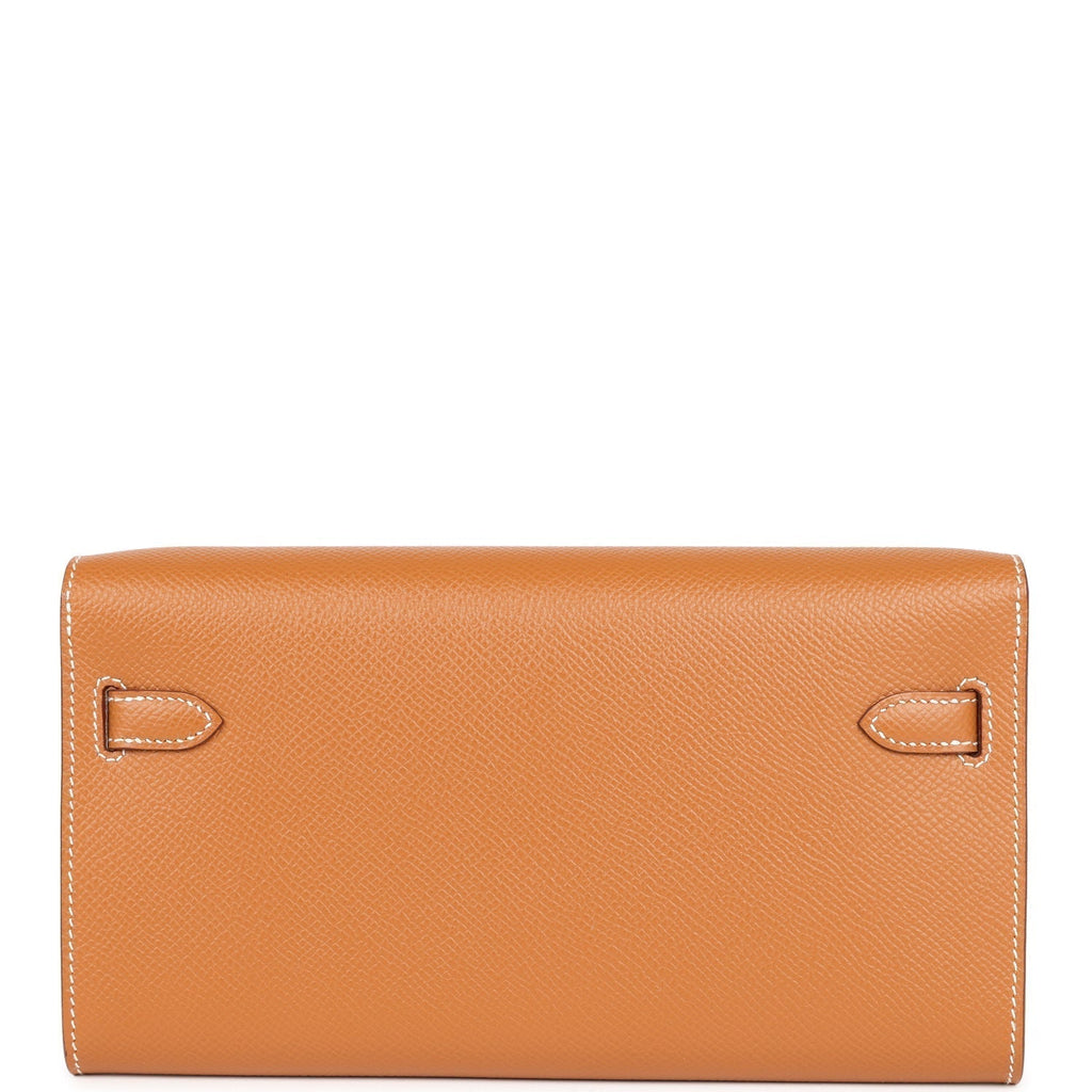 Hermes Kelly Wallet To Go Gold Epsom Palladium Hardware