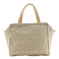 FENDI Handbag canvas beige Zucca Women Used