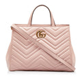 Pink Gucci Medium GG Marmont Matelasse Tote Satchel