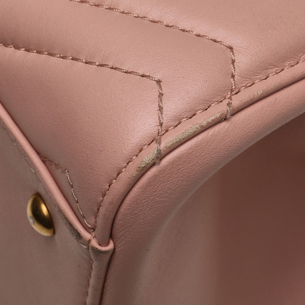 Pink Gucci Medium GG Marmont Matelasse Tote Satchel