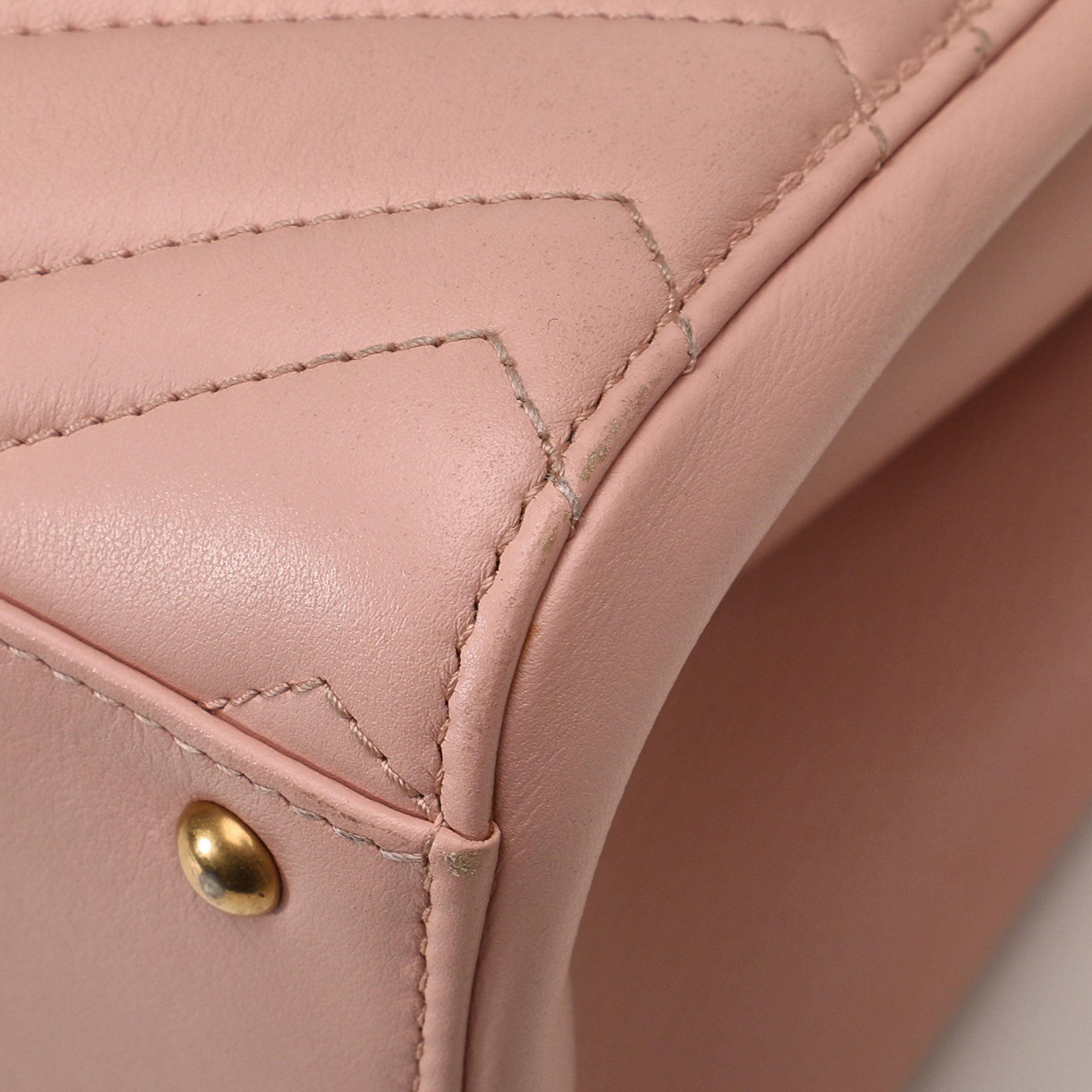 Pink Gucci Medium GG Marmont Matelasse Tote Satchel