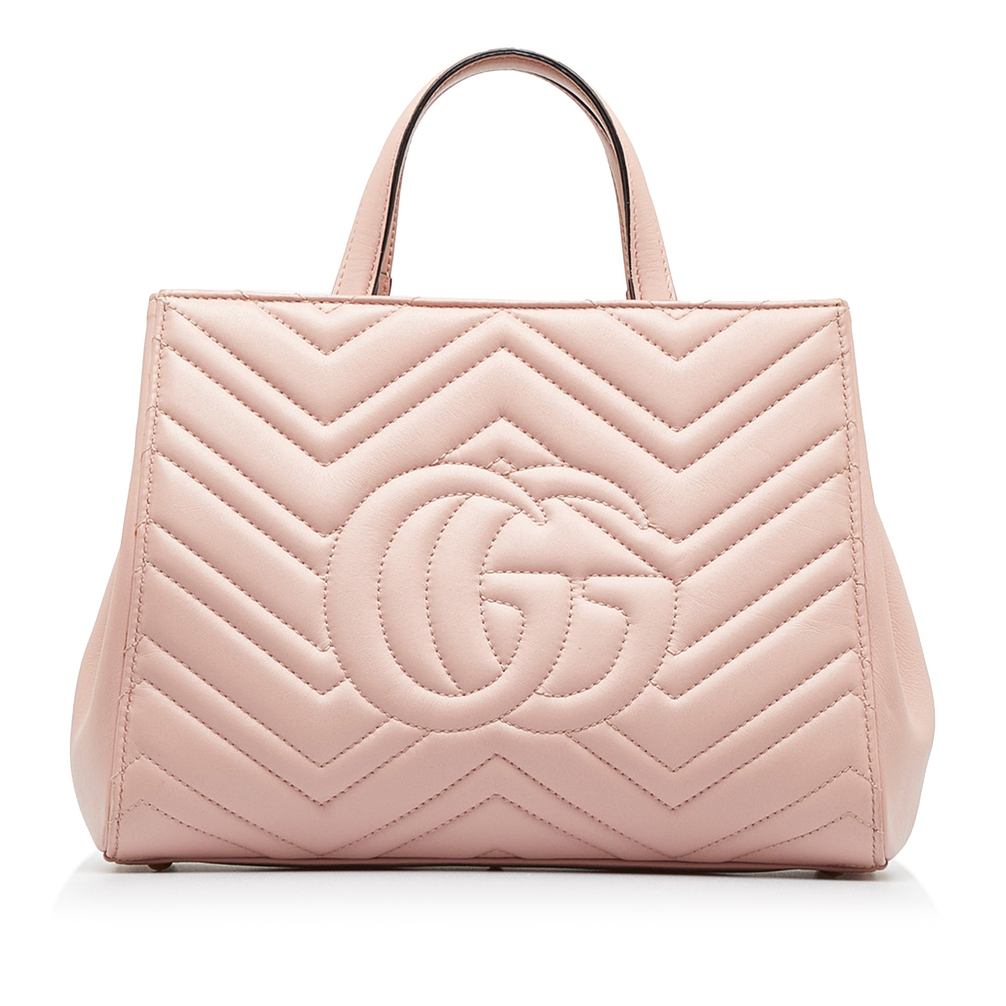 Pink Gucci Medium GG Marmont Matelasse Tote Satchel