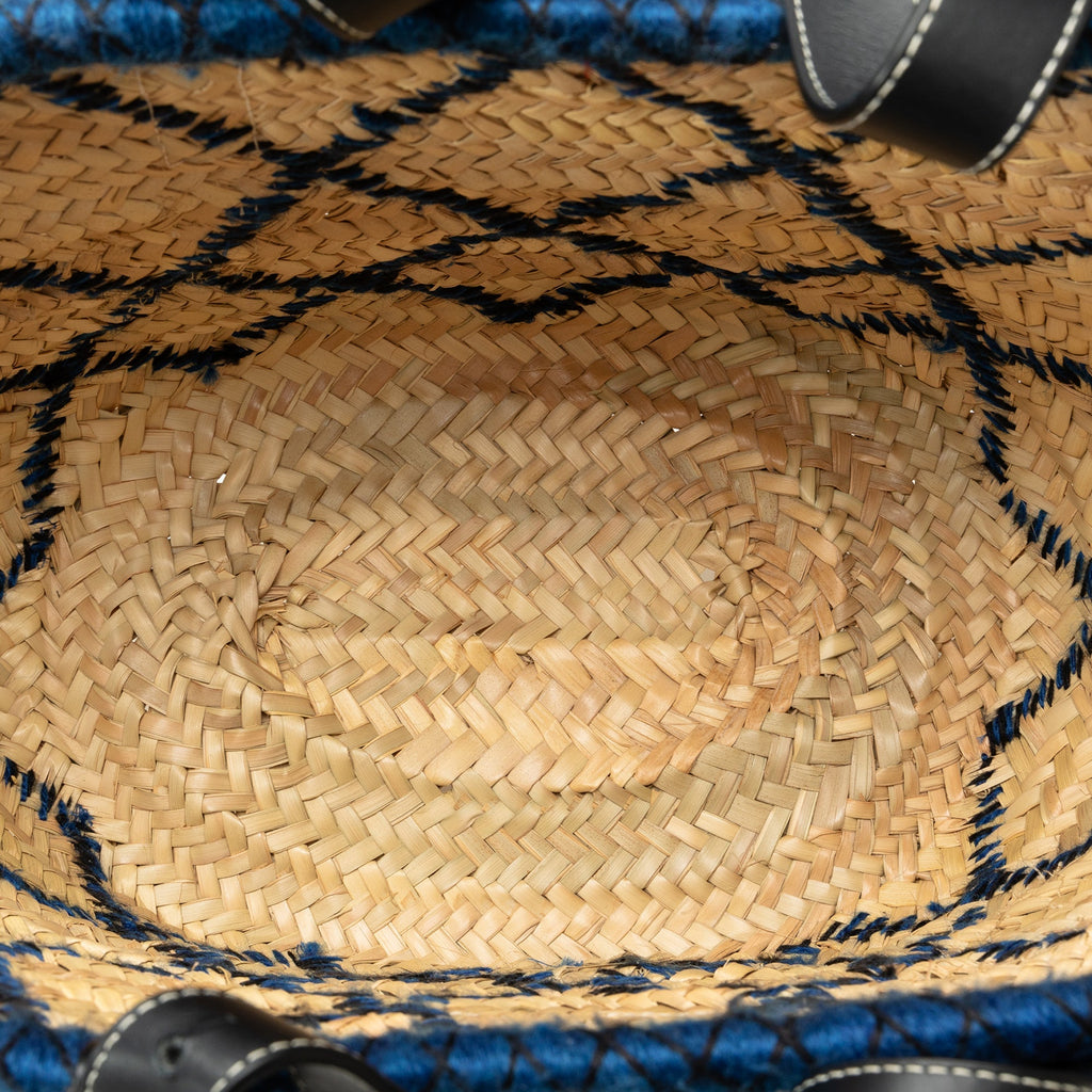 Loewe Animal Basket Tote Embroidered Raffia