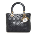 Dior Lady Dior Medium Black Cannage Quilted Leather