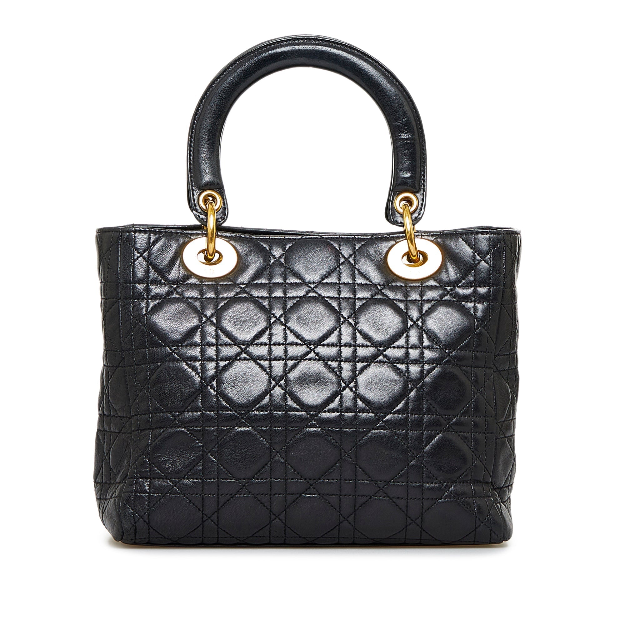 Dior Lady Dior Medium Black Cannage Quilted Leather