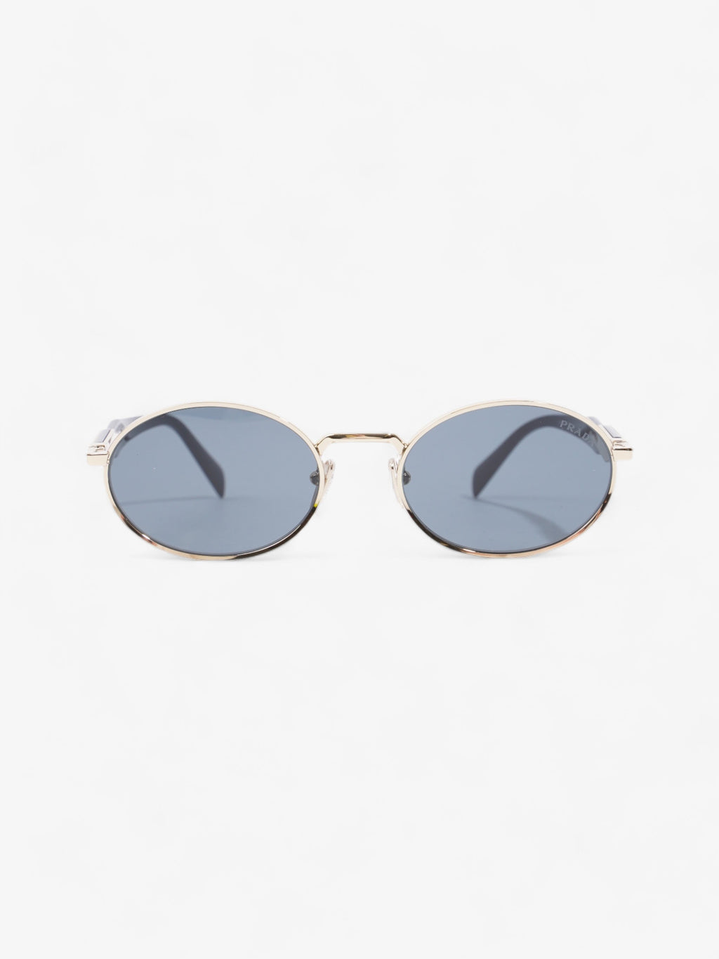 Prada Oval Sunglasses Gold / Black Base Metal 140mm