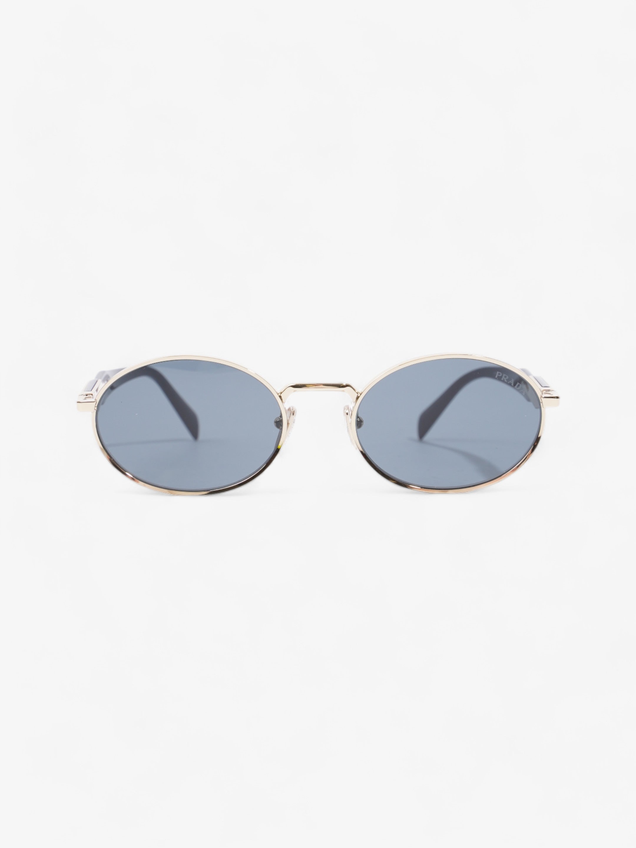 Prada Oval Sunglasses Gold / Black Base Metal 140mm