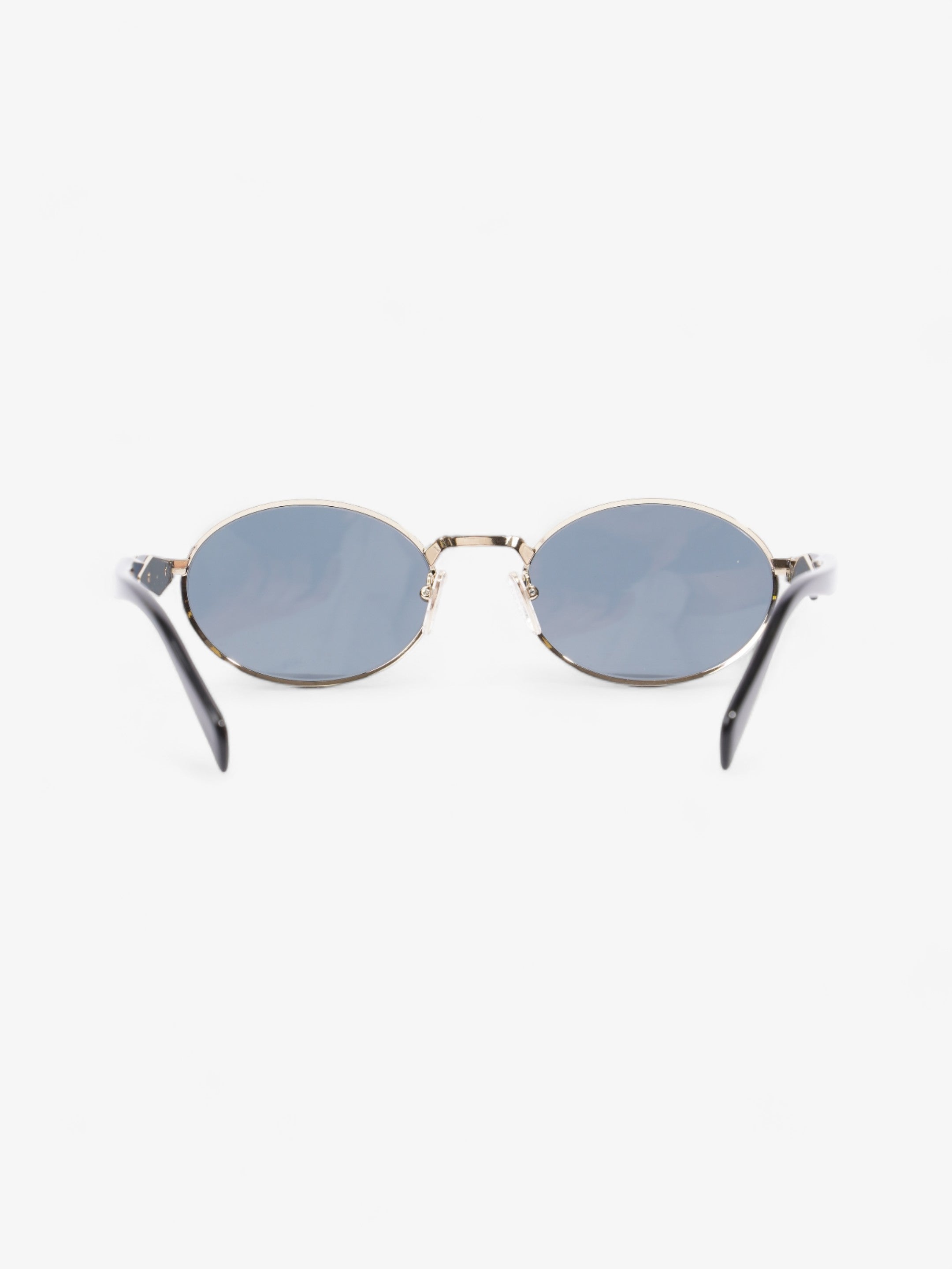 Prada Oval Sunglasses Gold / Black Base Metal 140mm