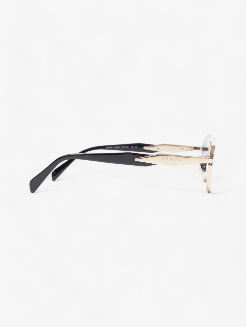 Prada Oval Sunglasses Gold / Black Base Metal 140mm